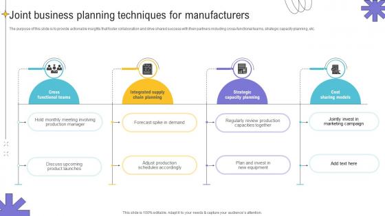 Joint Business Planning Techniques For Manufacturers