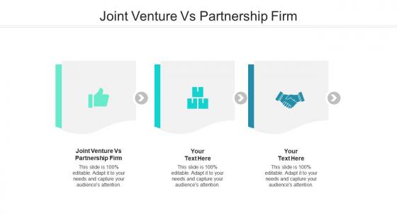 Joint venture vs partnership firm ppt powerpoint presentation icon themes cpb