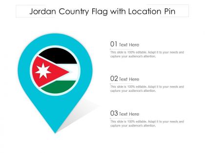 Jordan country flag with location pin