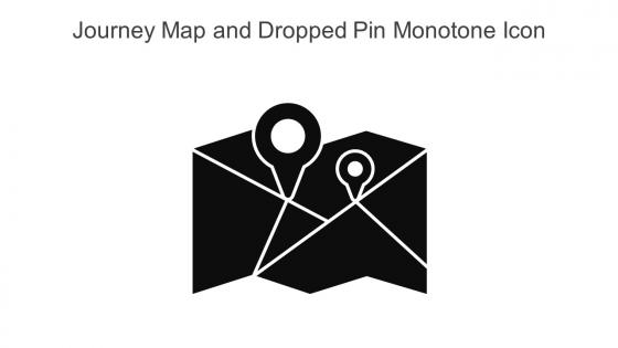 Journey Map And Dropped Pin Monotone Icon In Powerpoint Pptx Png And Editable Eps Format