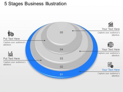 Jp 5 stages business illustration powerpoint template