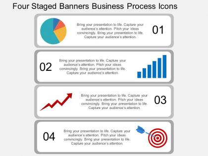 Js four staged banners business process icons flat powerpoint design