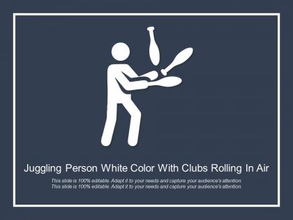 Juggling person white color with clubs rolling in air