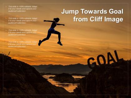 Jump towards goal from cliff image