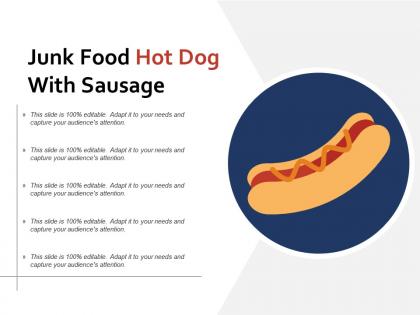 Junk food hot dog with sausage