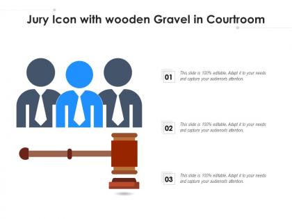 Jury icon with wooden gravel in courtroom