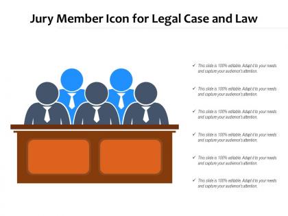 Jury member icon for legal case and law