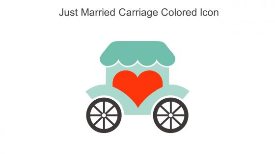 Just Married Carriage Colored Icon In Powerpoint Pptx Png And Editable Eps Format