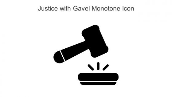 Justice With Gavel Monotone Icon In Powerpoint Pptx Png And Editable Eps Format