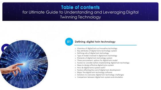 K151 Ultimate Guide To Understanding And Leveraging Digital Twinning Technology For Table Of Contents BCT SS V