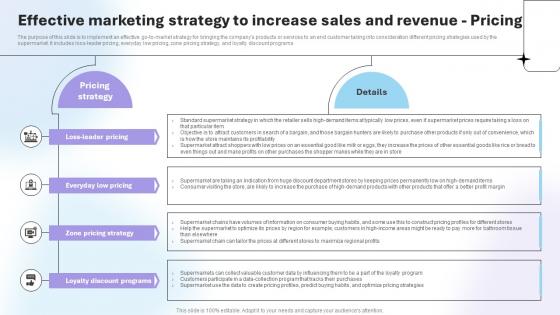 K156 Effective Marketing Strategy To Increase Sales And Revenue Pricing Department Store Business BP SS V