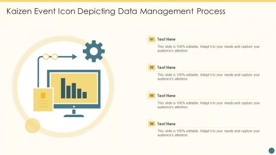 Kaizen Event Icon Depicting Data Management Process