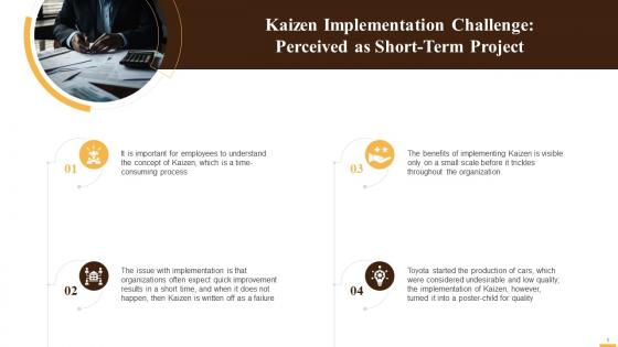 Kaizen Implementation Challenge Perceived As Short Term Project Training Ppt