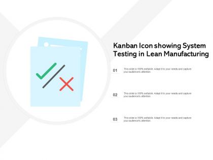 Kanban icon showing system testing in lean manufacturing