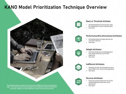 Kano model prioritization technique overview dimensional attributes presentation layout