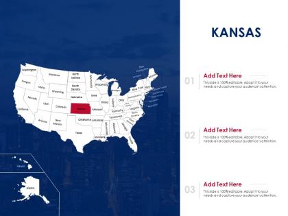 Kansas map powerpoint presentation ppt template