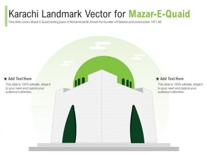 Karachi landmark vector for mazar e quaid powerpoint presentation ppt template