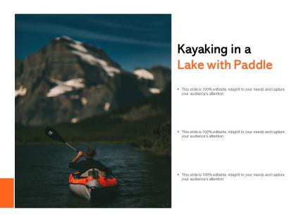 Kayaking in a lake with paddle