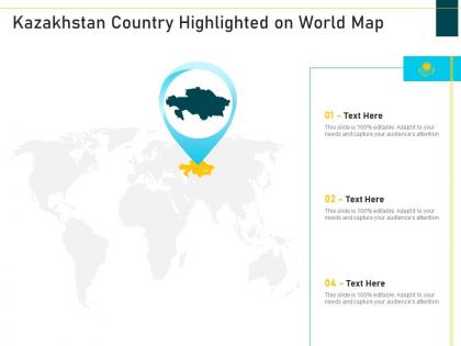 Kazakhstan country highlighted on world map