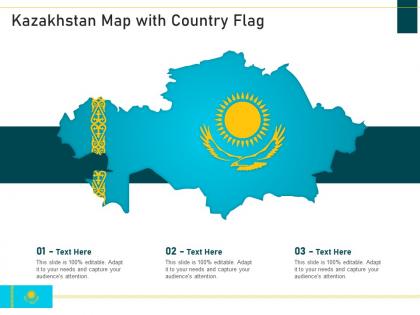 Kazakhstan map with country flag