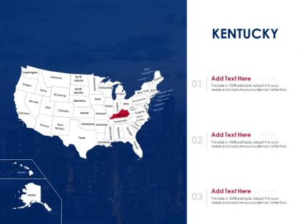 Kentucky map powerpoint presentation ppt template