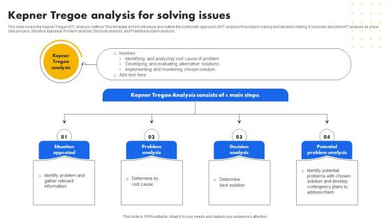 Kepner Tregoe Analysis For Solving Issues