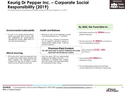 Keurig dr pepper inc corporate social responsibility 2019