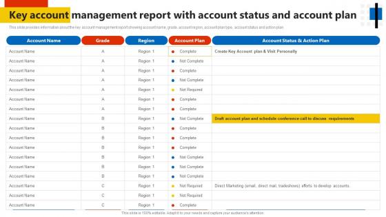 Key Account Management Report Plan Key Account Management Assessment