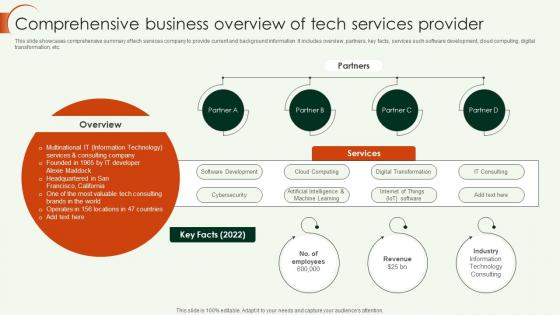 Key Account Strategy Comprehensive Business Overview Of Tech Services Provider Strategy SS V