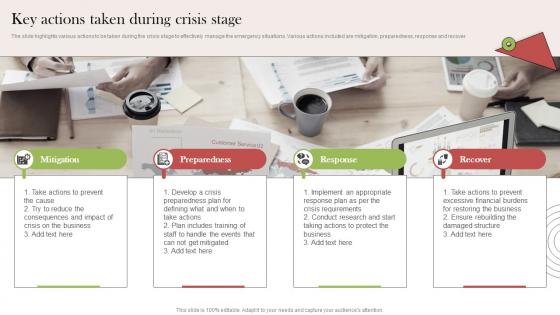 Key Actions Taken During Crisis Stage Crisis Communication Stages For Delivering