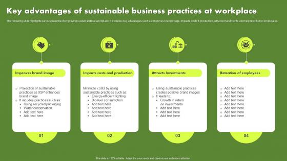 Key Advantages Of Sustainable Business Practices At Workplace