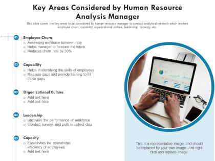 Key areas considered by human resource analysis manager
