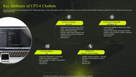 Key Attributes Of Cpt 4 Chatbots Comprehensive Guide On GPT Chatbot ChatGPT SS