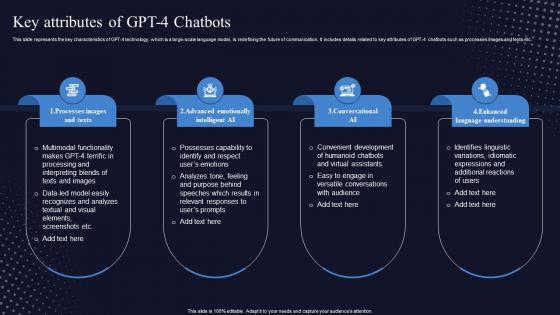 Key Attributes Of GPT 4 Chatbots Generative Pre Trained Transformer ChatGPT SS V