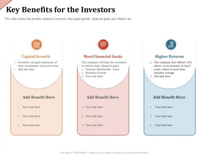 Key benefits for the investors achieve their ppt powerpoint presentation professional visual aids
