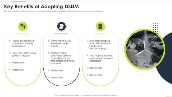 Key Benefits Of Adopting DSDM Ppt Powerpoint Presentation Show Format