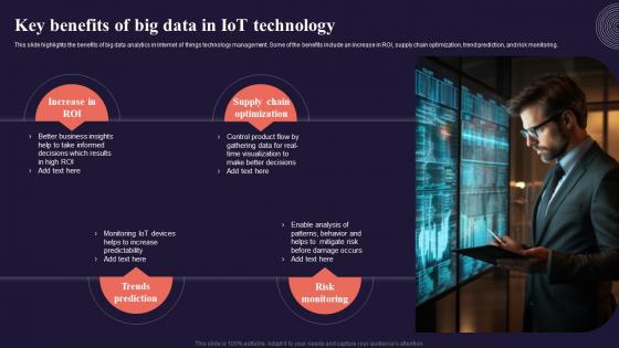Key Benefits Of Big Data In Iot Technology Introduction To Internet Of Things IoT SS