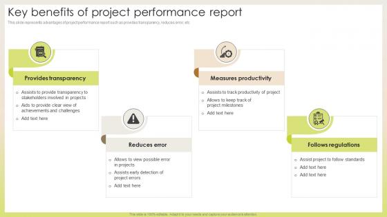 Key Benefits Of Project Performance Report