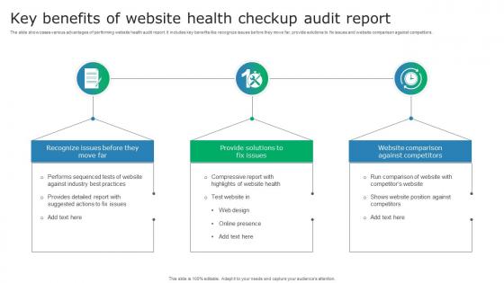 Key benefits of website health checkup audit report