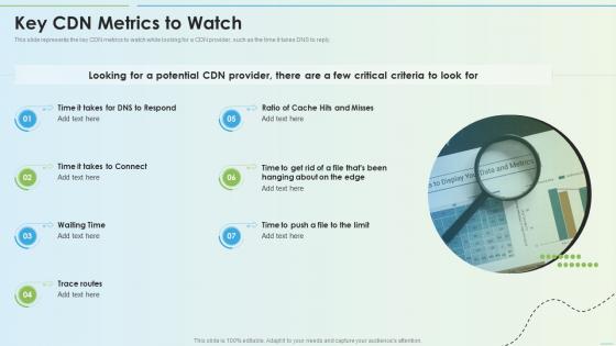 Key Cdn Metrics To Watch Delivery Network Ppt Slides Graphics Example