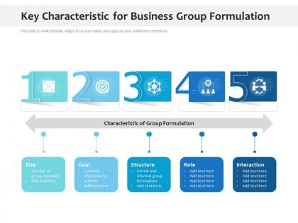Key characteristic for business group formulation