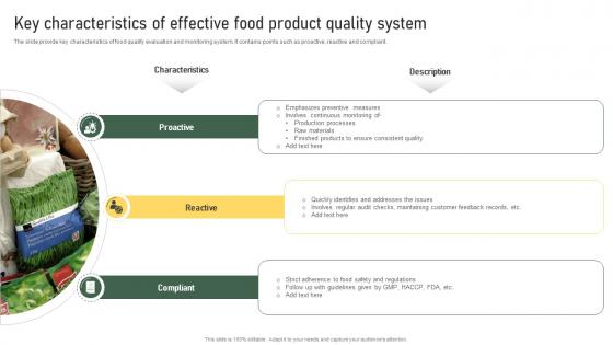 Key Characteristics Of Effective Food Product Quality System Strategic Food Packaging
