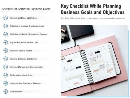 Key checklist while planning business goals and objectives