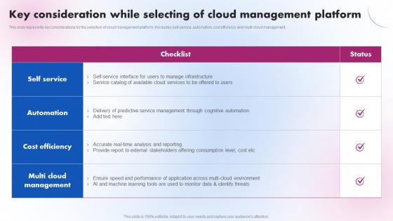Key Consideration While Selecting Of Cloud Delivering ICT Services For Enhanced Business Strategy SS V