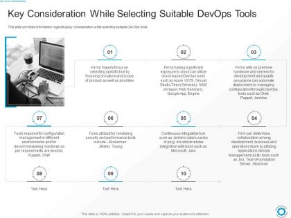 Key consideration while selecting suitable devops tools ways to select suitable devops tools it