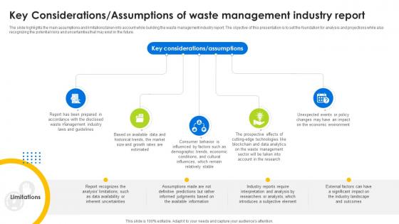Key Considerations Assumptions Of Waste Management Hazardous Waste Management IR SS V