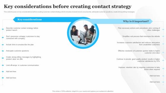 Key Considerations Before Creating Contact Strategy Customer Service Optimization Strategy