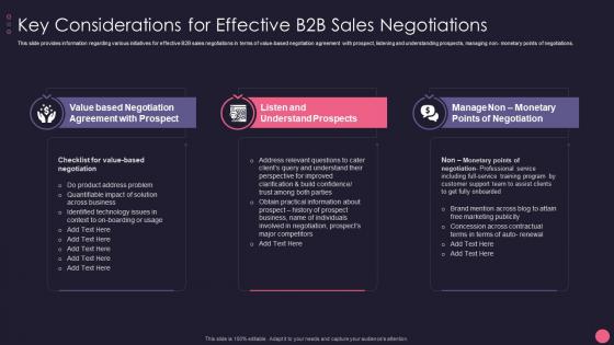 Key Considerations For Effective B2B Sales B2B Account Marketing Strategies Playbook