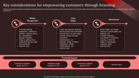 Key Considerations For Empowering Customers Through Branding Nike Emotional Branding Ppt Tips