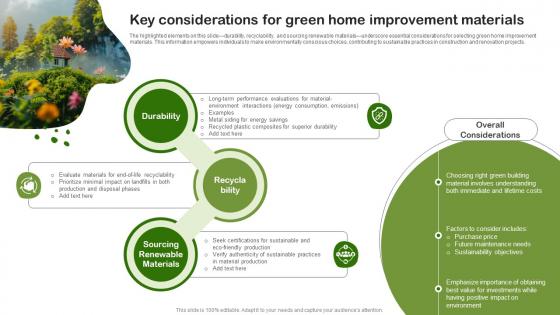 Key Considerations For Green Home Improvement Materials
